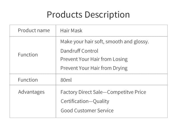Deep Moisturizing Hair Mask Soft Hair Conditioner Hair Care - Glow Nest
