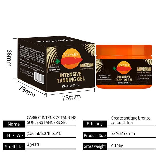 Velvetix Natural Tanning Gel -150ml Outdoor Tan Accelerator With Coconut & Sunflower Oils - Fast-Absorbing, Water-Resistant Glow For Women & Men null